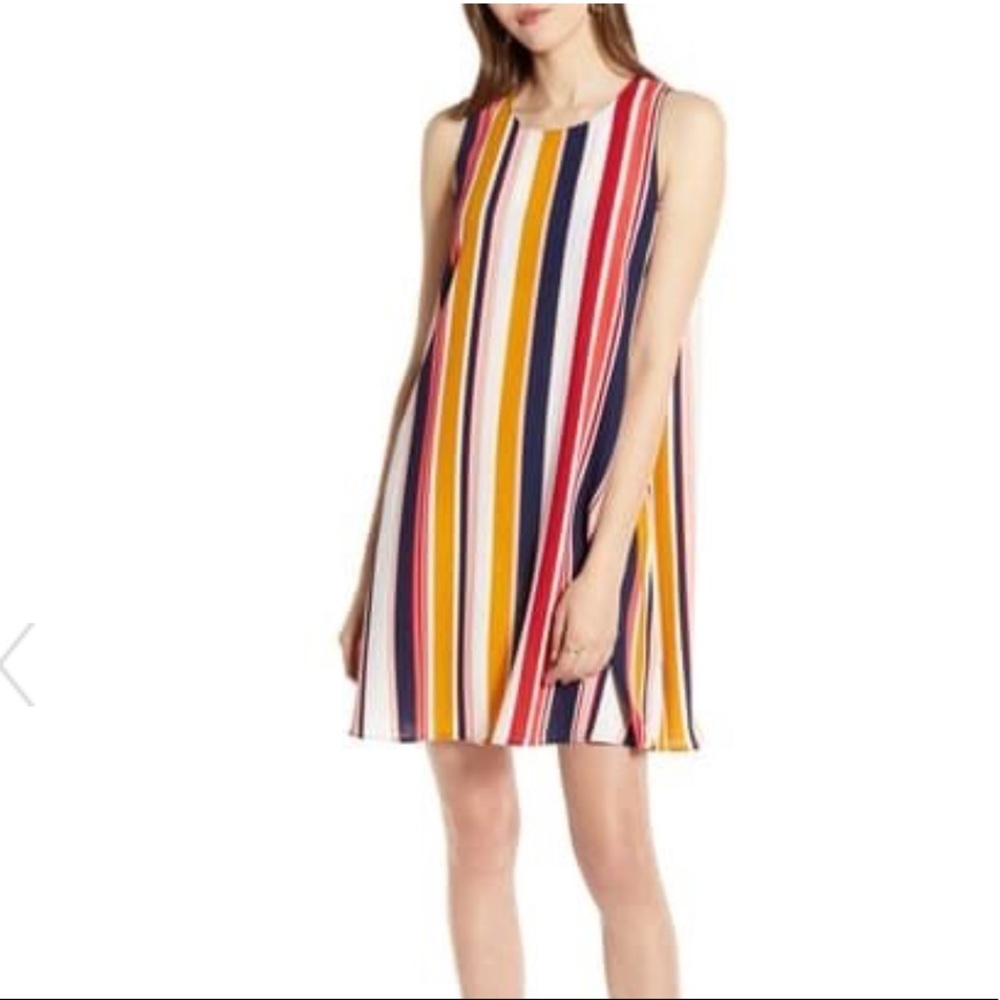 Halogen A-Line Stripe Sleeveless Dress XXL XL